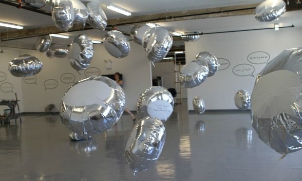 Balloons inspired by Andy Warhol's 1966 'Silver Clouds' installation await visitors, who will complete the phrase 'the truth is' in this project by the Cause Collective.